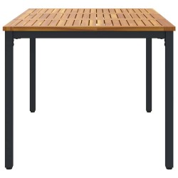 Table de jardin 150 x 90 x 75 cm, en bois d'acacia massif et métal 