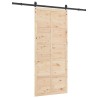 Porte coulissante Marron 100 x 208 cm Bois massif en pin 