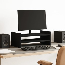Support de moniteur noir 50x27x20 cm bois d'ingénierie 