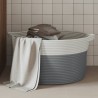 Panier de rangement gris et blanc Ø40x25 cm coton 