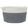 Panier de rangement gris et blanc Ø40x25 cm coton 