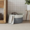 Panier de rangement gris et blanc Ø40x25 cm coton 