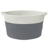 Panier de rangement gris et blanc Ø40x25 cm coton 