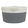 Panier de rangement gris et blanc Ø40x25 cm coton 