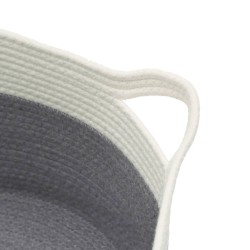 Panier de rangement gris et blanc Ø40x25 cm coton 