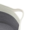 Panier de rangement gris et blanc Ø40x25 cm coton 