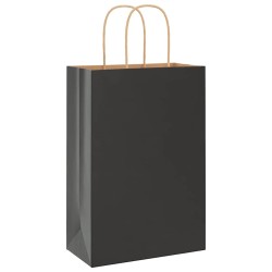 Sacs en papier 50 pcs avec poignées noir 21x11x31 cm 