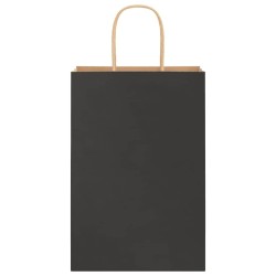 Sacs en papier 50 pcs avec poignées noir 21x11x31 cm 