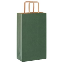 Sacs en papier 50 pcs avec poignées vert 21x11x36 cm 
