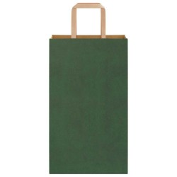 Sacs en papier 50 pcs avec poignées vert 21x11x36 cm 
