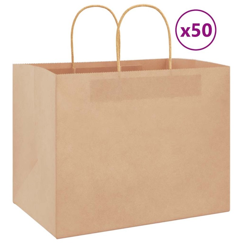 Sacs en papier 50 pcs avec poignées marron 32x22x24 cm 