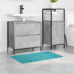 Tapis de bain rectangulaire turquoise 50x80 cm en polypropylène antidérapant 