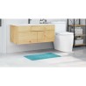 Tapis de bain rectangulaire turquoise 50x80 cm en polypropylène antidérapant 