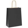Sacs en papier 50 pcs avec poignées noir 18x8x22 cm 