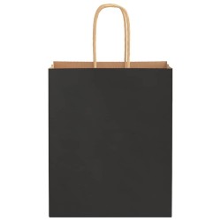 Sacs en papier 50 pcs avec poignées noir 18x8x22 cm 