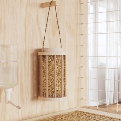 Mangeoire à foin pour lapins Ø15x25,5 cm bois massif de sapin 