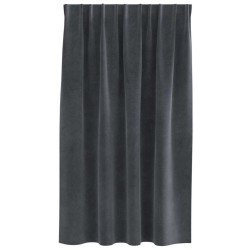 Rideaux occultants avec bande de fixation 2 pcs Velours gris clair 