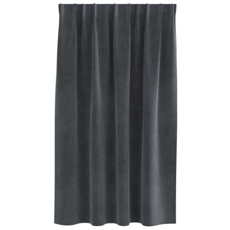 Rideaux occultants avec bande de fixation 2 pcs Velours gris clair 