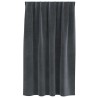 Rideaux occultants avec bande de fixation 2 pcs Velours gris clair 