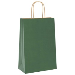 Sacs en papier 50 pcs avec poignées vert 21x11x31 cm 
