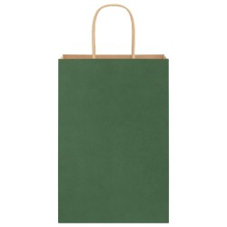Sacs en papier 50 pcs avec poignées vert 21x11x31 cm 