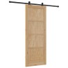 Porte coulissante avec kit de matériel 83x211 cm en bois massif de pin 
