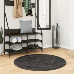 Tapis shaggy PAMPLONA poils longs moderne anthracite Ø 100 cm 