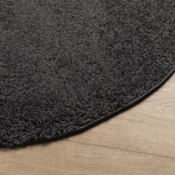 Tapis shaggy PAMPLONA poils longs moderne anthracite Ø 100 cm 