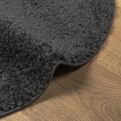 Tapis shaggy PAMPLONA poils longs moderne anthracite Ø 100 cm 