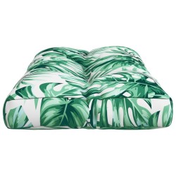 Coussin de palette motif de feuilles 70x40x12 cm tissu 