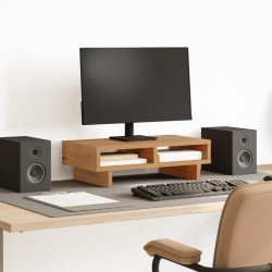 Support de moniteur chêne artisanal 50x27x15 cm bois ingénierie 