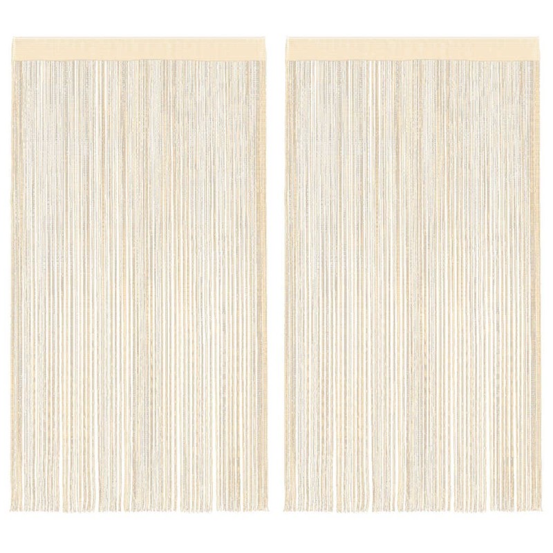 Rideau en fils 2 pcs 100 x 250 cm Crème 