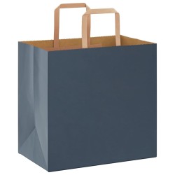 Sacs en papier 50 pcs avec poignées bleu 26x17x25 cm 