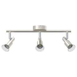 Projecteur de plafond 3 Voies Ajustable Nickel Brossé GU10 