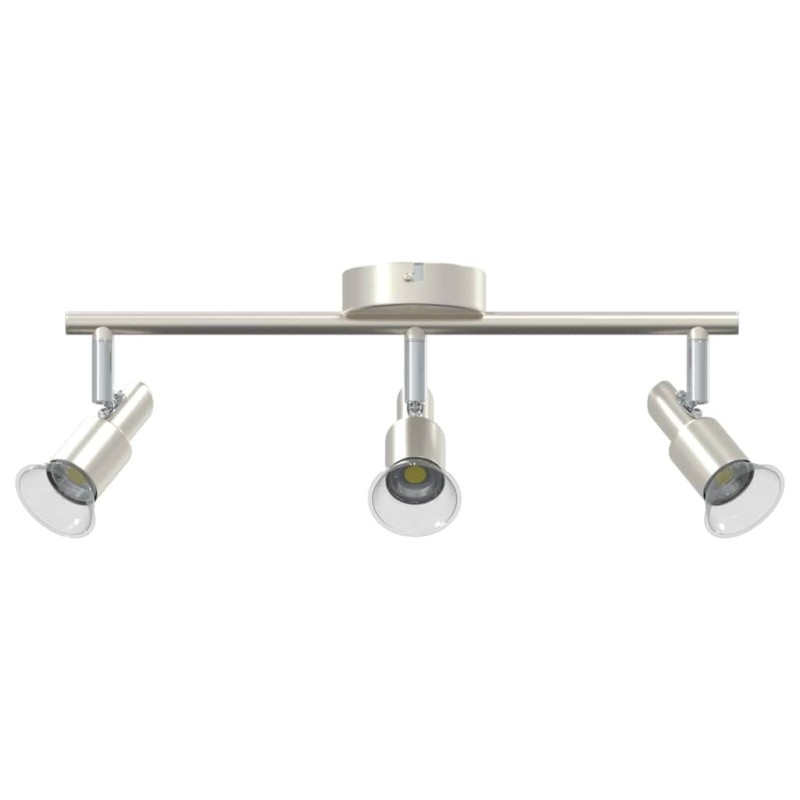 Projecteur de plafond 3 Voies Ajustable Nickel Brossé GU10 