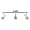 Projecteur de plafond 3 Voies Ajustable Nickel Brossé GU10 