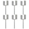 Piquets de clôture 6 pcs Argenté 9x6x30 cm Acier galvanisé 