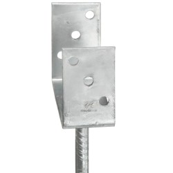 Piquets de clôture 6 pcs Argenté 9x6x30 cm Acier galvanisé 