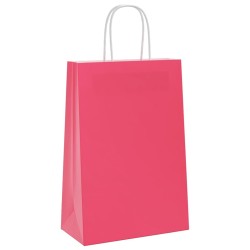 Sacs en papier 250 pcs avec poignées rose 21x11x31 cm 
