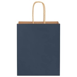 Sacs en papier 250 pcs avec poignées bleu 18x8x22 cm 