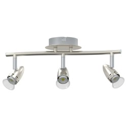 Projecteur de plafond à 3 voies ajustables Nickel mat GU10 