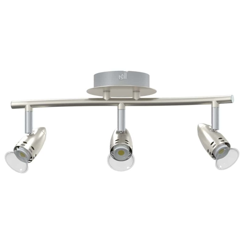 Projecteur de plafond à 3 voies ajustables Nickel mat GU10 