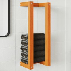 Porte-serviette marron cire 23x18x60 cm bois de pin massif 