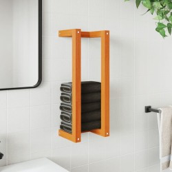 Porte-serviette marron cire 23x18x60 cm bois de pin massif 