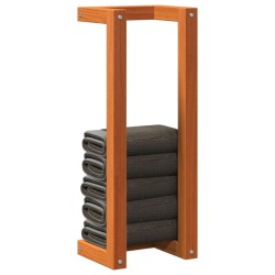 Porte-serviette marron cire 23x18x60 cm bois de pin massif 