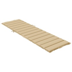 Coussin de chaise longue beige mélangé 200x60x4 cm tissu 