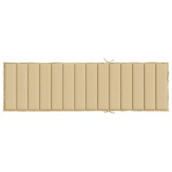Coussin de chaise longue beige mélangé 200x60x4 cm tissu 