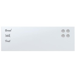 Tableau noir magnétique mural blanc 60x20 cm verre trempé 