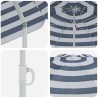 Parasol de plage avec poteau en métal bleu et blanc 161 x 193 cm en polyester. 