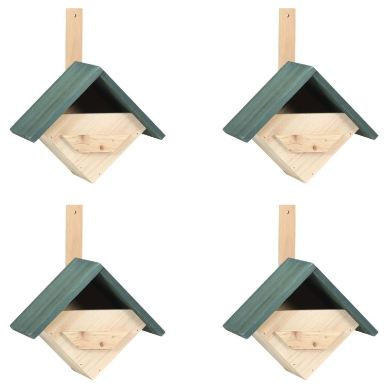 Nichoirs 4 pcs 24x16x30 cm Bois de sapin 